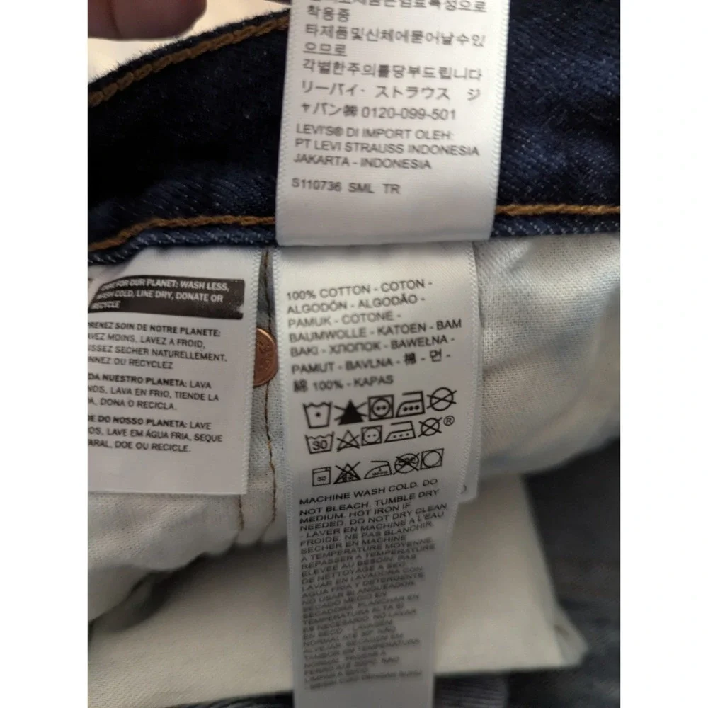 Levis 501 Cut Off Shorts Mens 40 Blue Dark Wash 100 Cotton Y2K Casual Summer - Picture 9 of 13